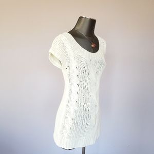 Knitted sweater tunic cream